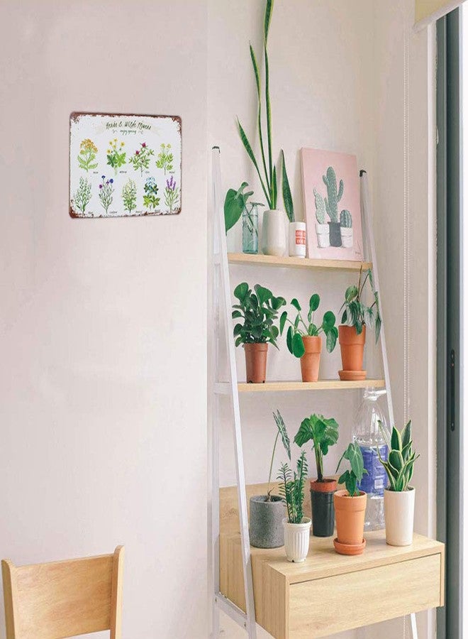 SUMIK Wildflowers Herbs Florals Botanical, Metal Tin Sign, Vintage Art Poster Plaque Living Room Bedroom Home Wall Decor - Image 3